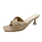 Women's Square Toe Twist Slide Sandals | Jocelyn_4