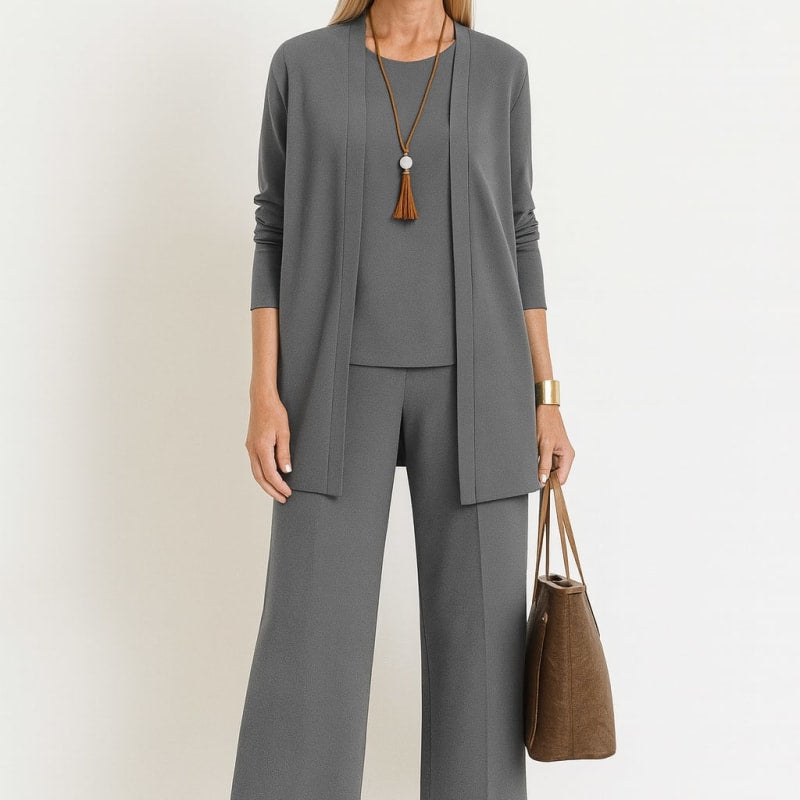 Women's Wide Leg 3 Piece Pant Set | Compton_1