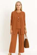 Women's Wide Leg 3 Piece Pant Set | Compton_10