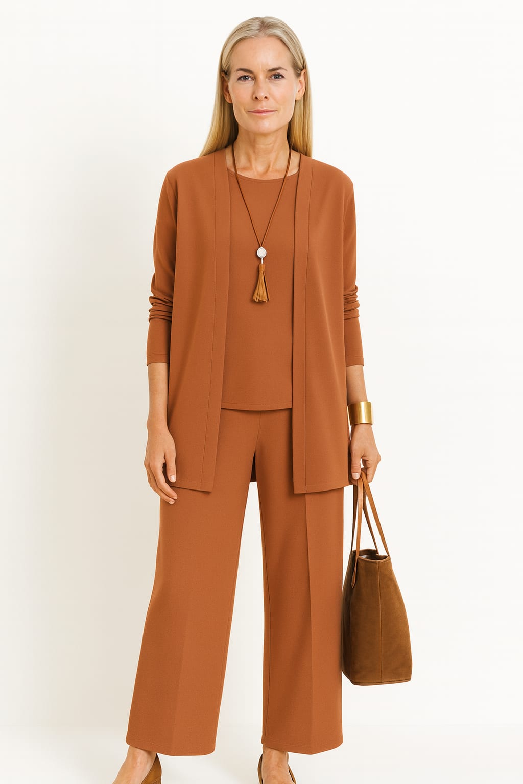 Women's Wide Leg 3 Piece Pant Set | Compton_12