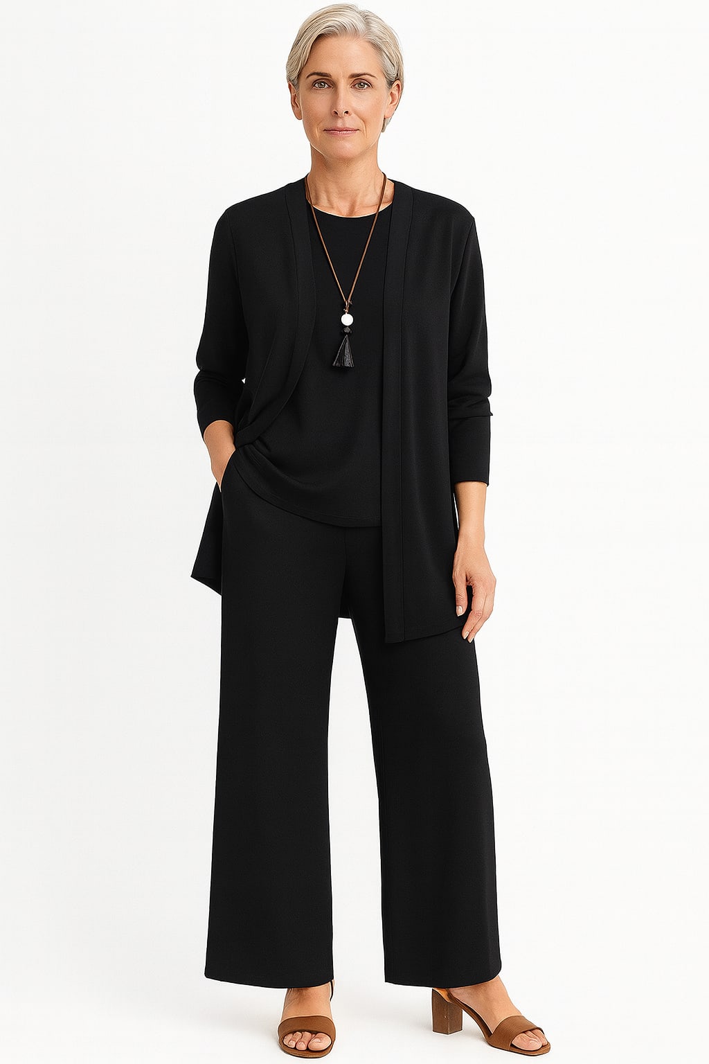 Women's Wide Leg 3 Piece Pant Set | Compton_2