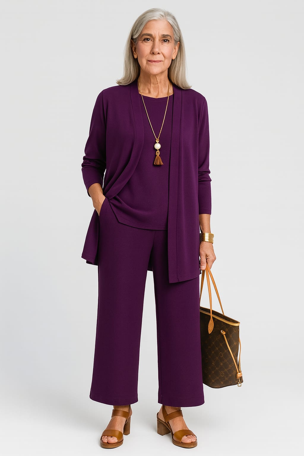 Women's Wide Leg 3 Piece Pant Set | Compton_5