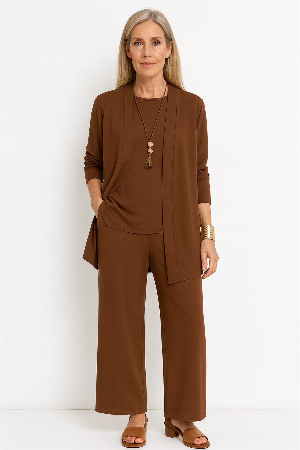 Women's Wide Leg 3 Piece Pant Set | Compton_6