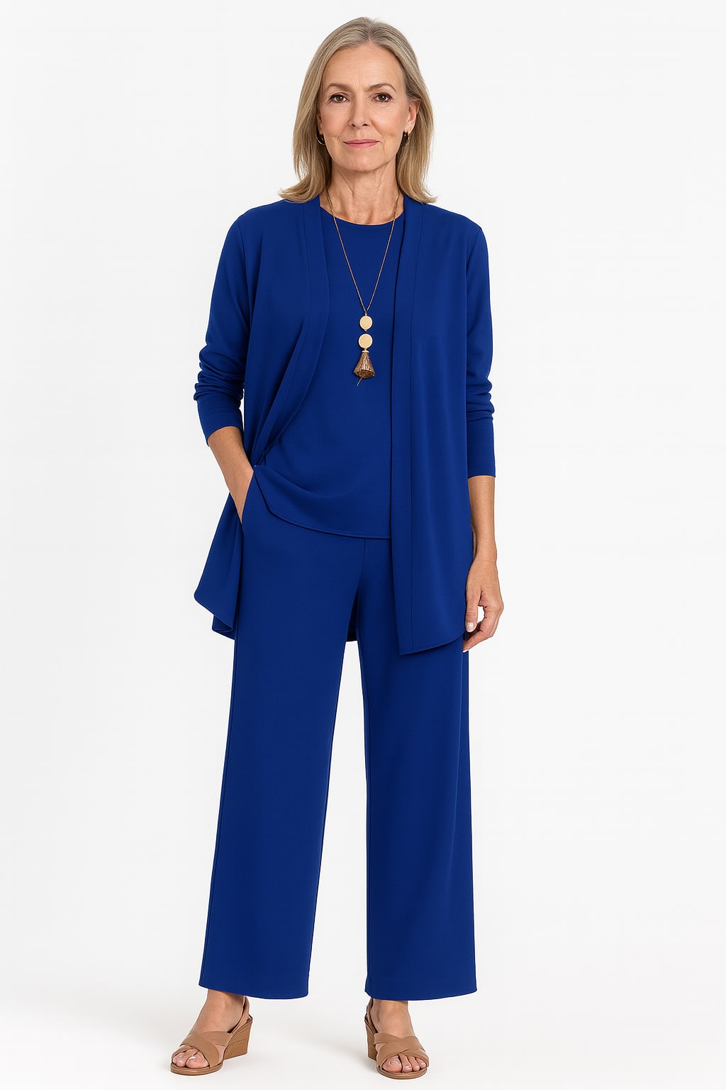 Women's Wide Leg 3 Piece Pant Set | Compton_7