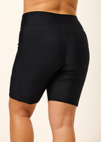 Women's High Waist Swim Shorts with Pockets | Sybil_3
