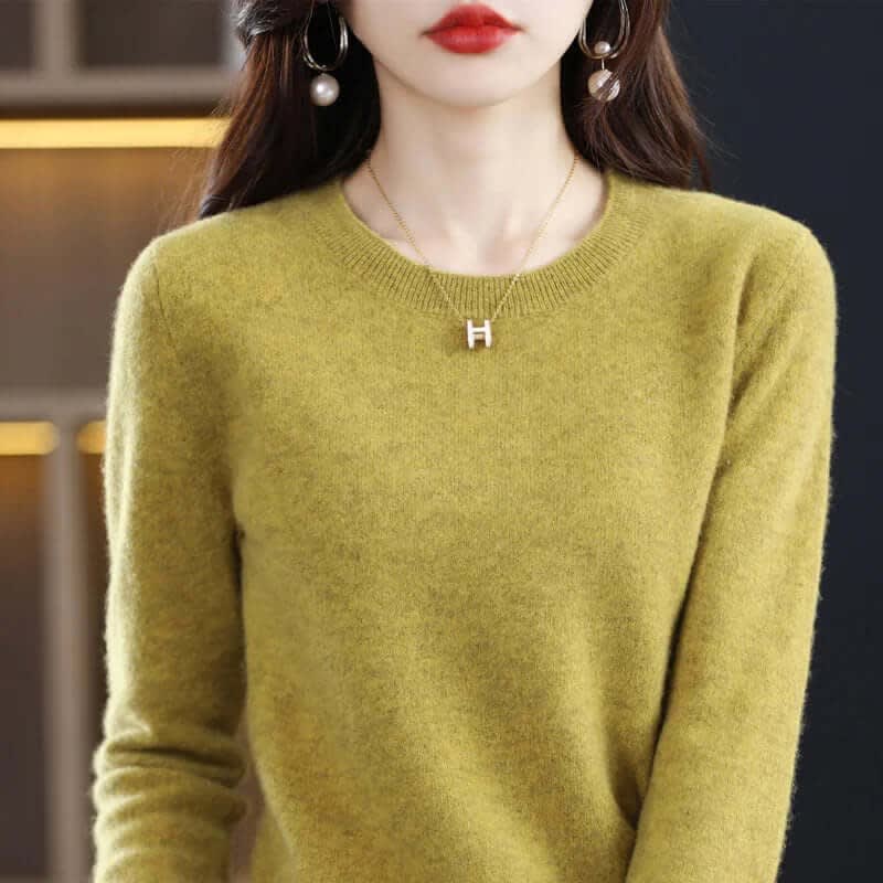 Women's Crew Neck Soft Knit Sweater | Lucasta_1