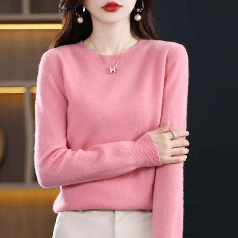 Women's Crew Neck Soft Knit Sweater | Lucasta_10