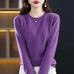 Women's Crew Neck Soft Knit Sweater | Lucasta_12