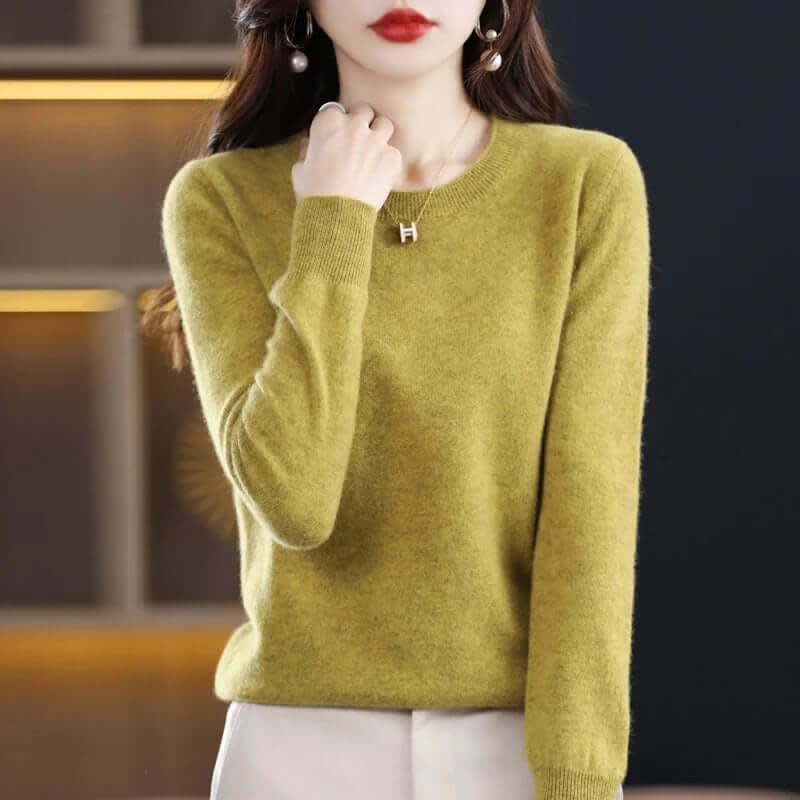 Women's Crew Neck Soft Knit Sweater | Lucasta_13