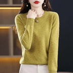 Women's Crew Neck Soft Knit Sweater | Lucasta_13