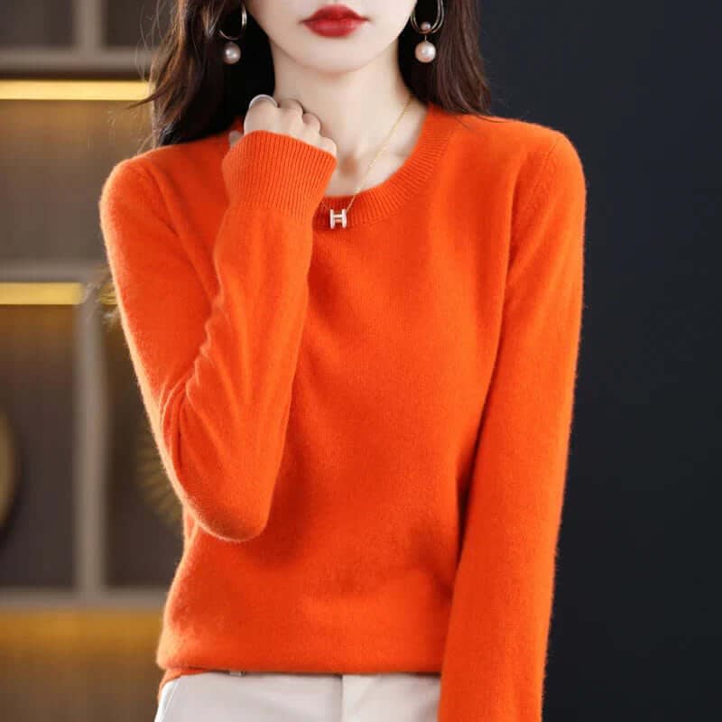 Women's Crew Neck Soft Knit Sweater | Lucasta_5