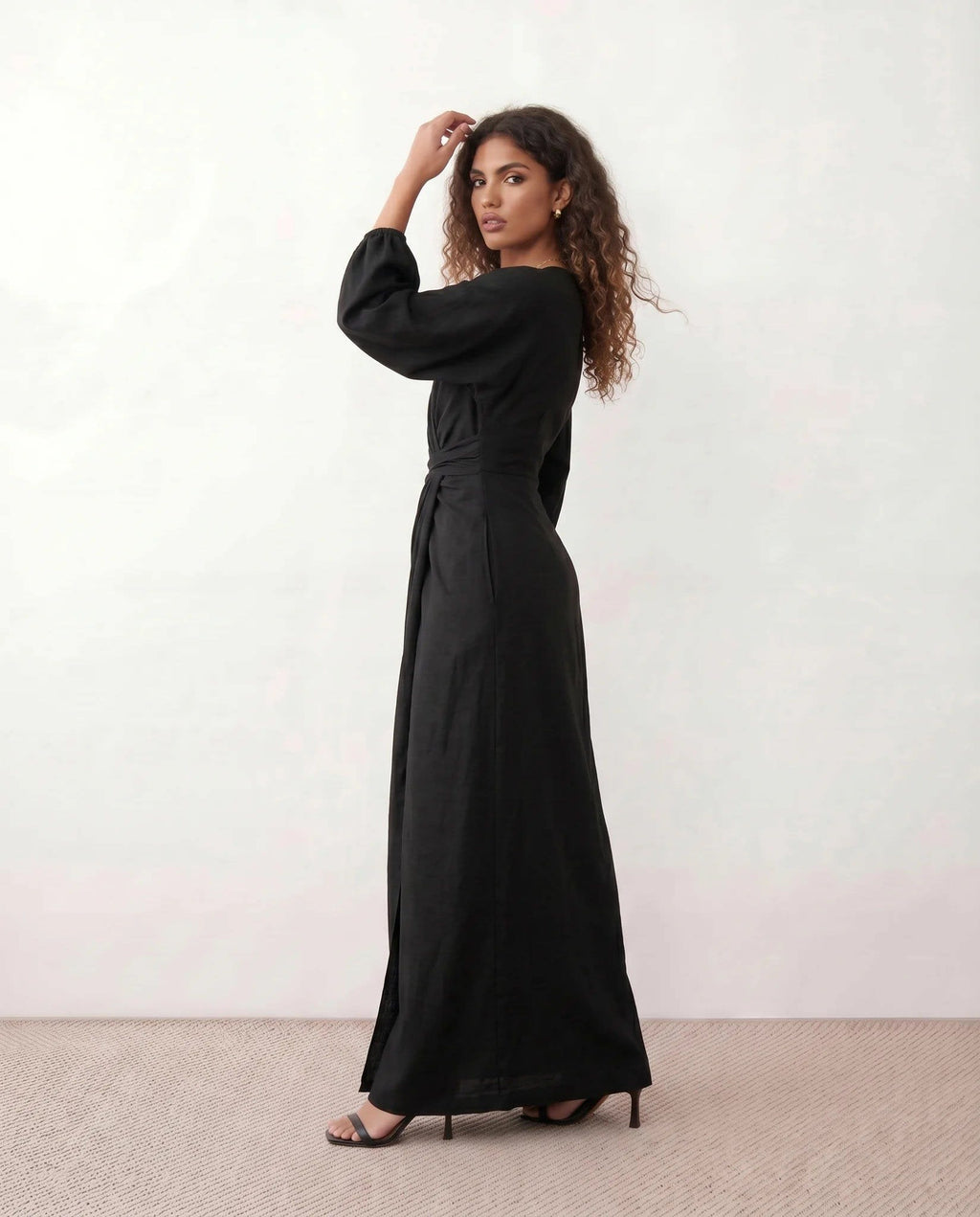 Women's V-Neck Wrap Maxi Dress | Rhiannon_10