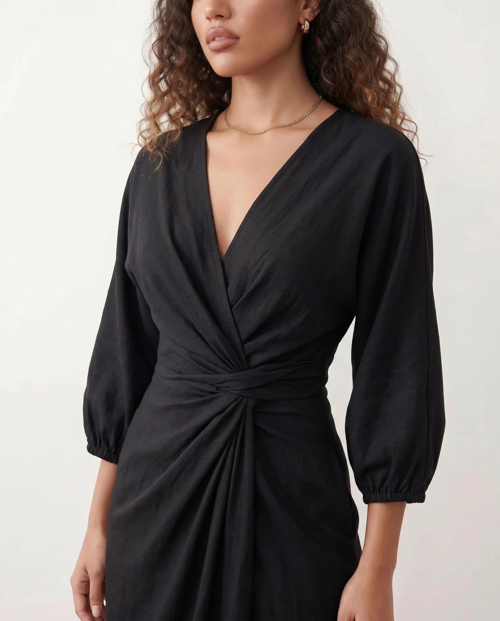 Women's V-Neck Wrap Maxi Dress | Rhiannon_12