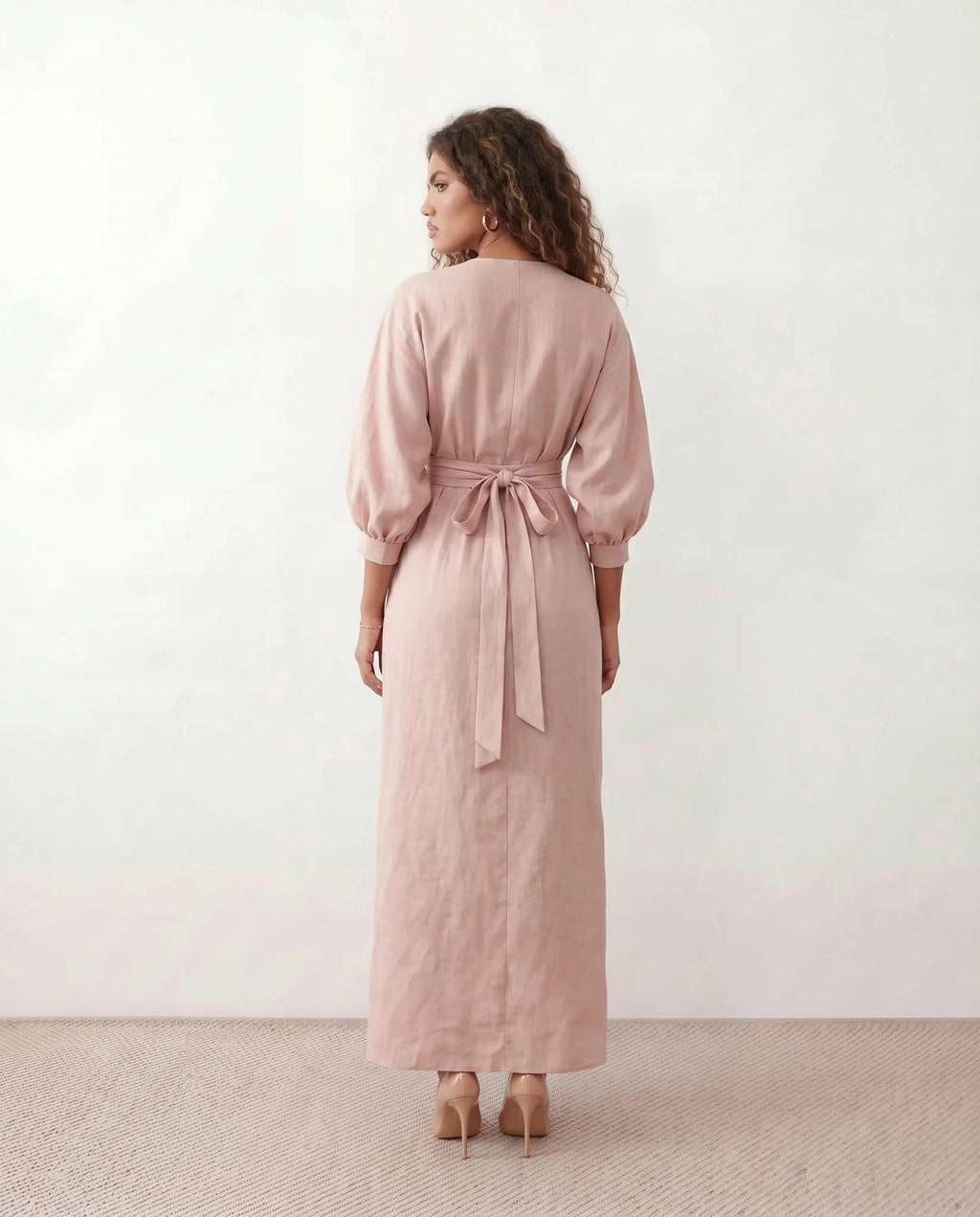 Women's V-Neck Wrap Maxi Dress | Rhiannon_3