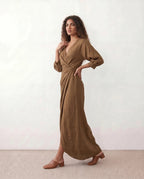 Women's V-Neck Wrap Maxi Dress | Rhiannon_6