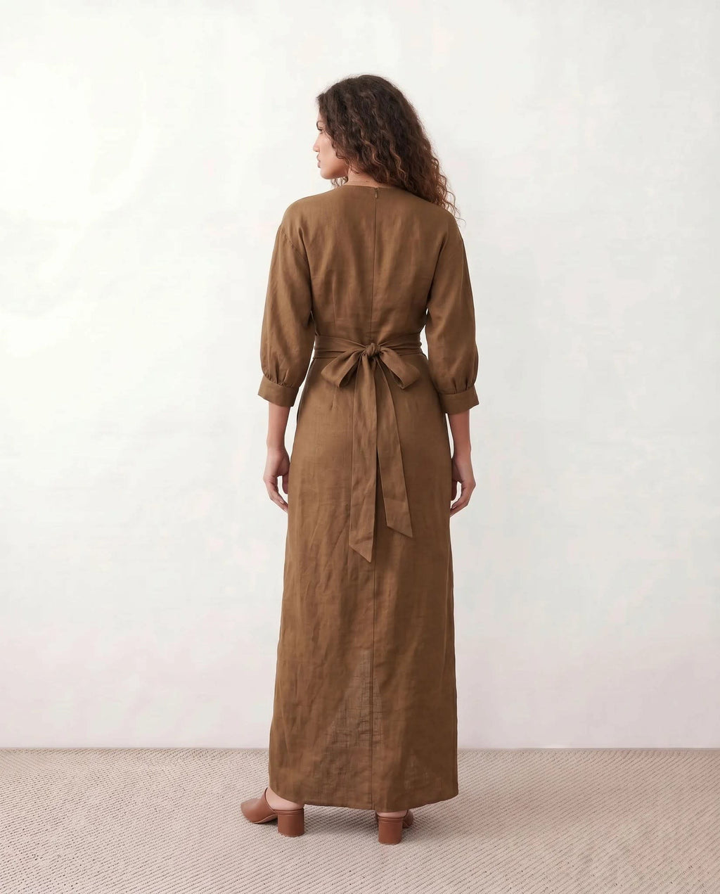 Women's V-Neck Wrap Maxi Dress | Rhiannon_7