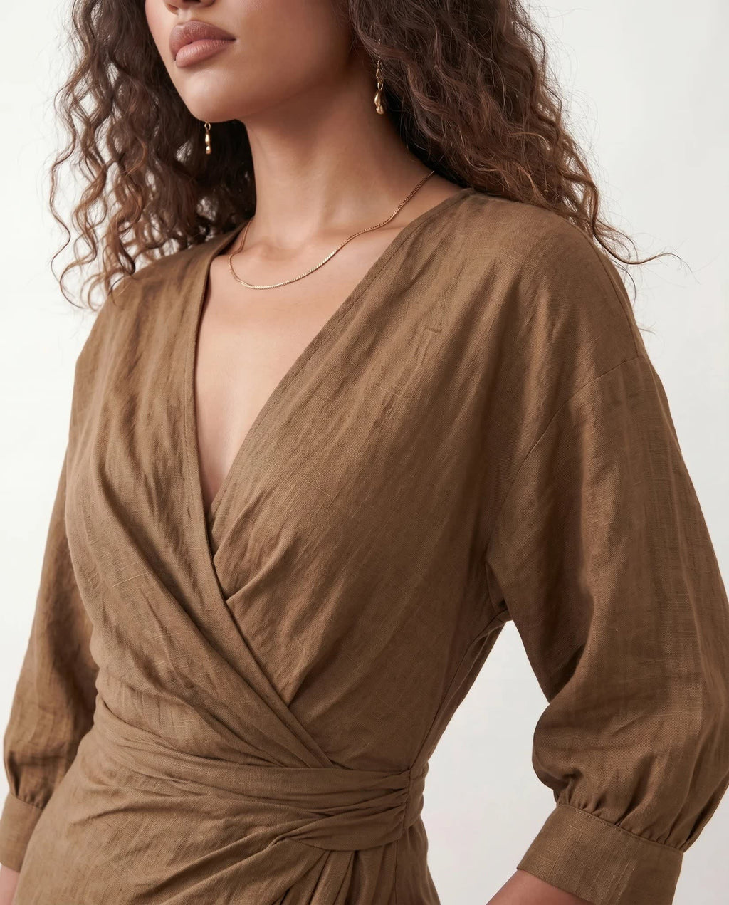 Women's V-Neck Wrap Maxi Dress | Rhiannon_8