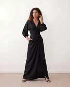 Women's V-Neck Wrap Maxi Dress | Rhiannon_9