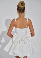 Women's Sequin Bow Back Mini Dress | Linfield_11