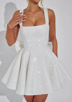 Women's Sequin Bow Back Mini Dress | Linfield_12