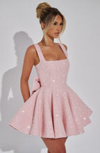 Women's Sequin Bow Back Mini Dress | Linfield_3