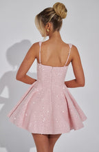Women's Sequin Bow Back Mini Dress | Linfield_4