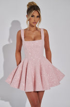 Women's Sequin Bow Back Mini Dress | Linfield_7