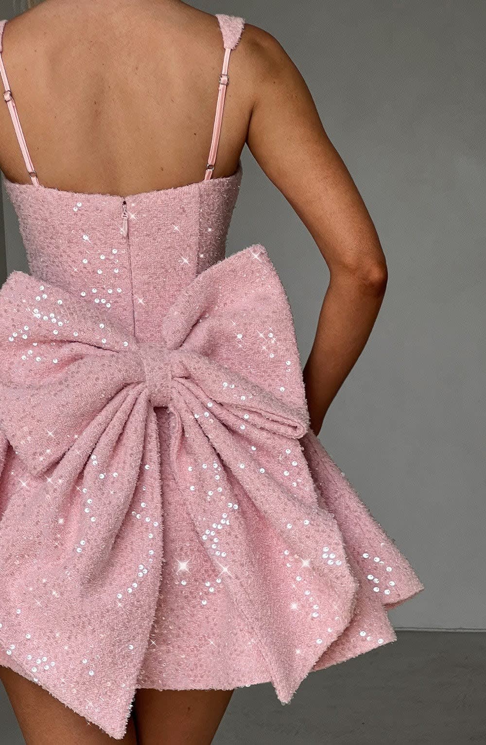 Women's Sequin Bow Back Mini Dress | Linfield_8