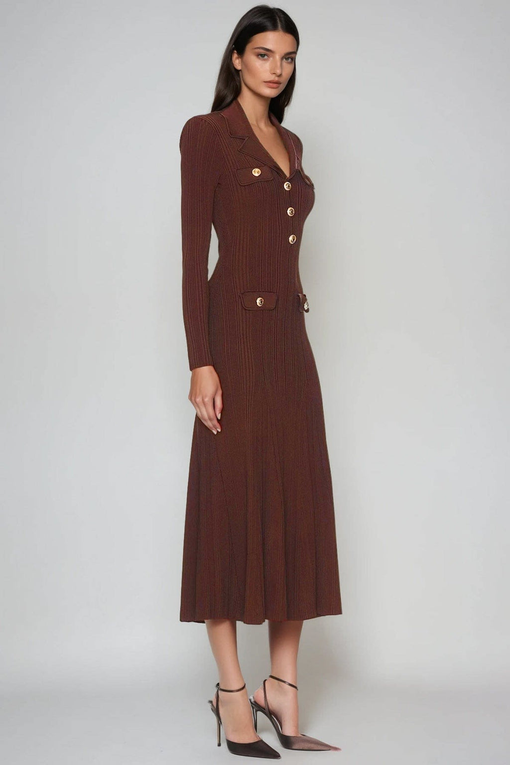 Women's Ribbed Knit Midi Dress | Rosamund_3