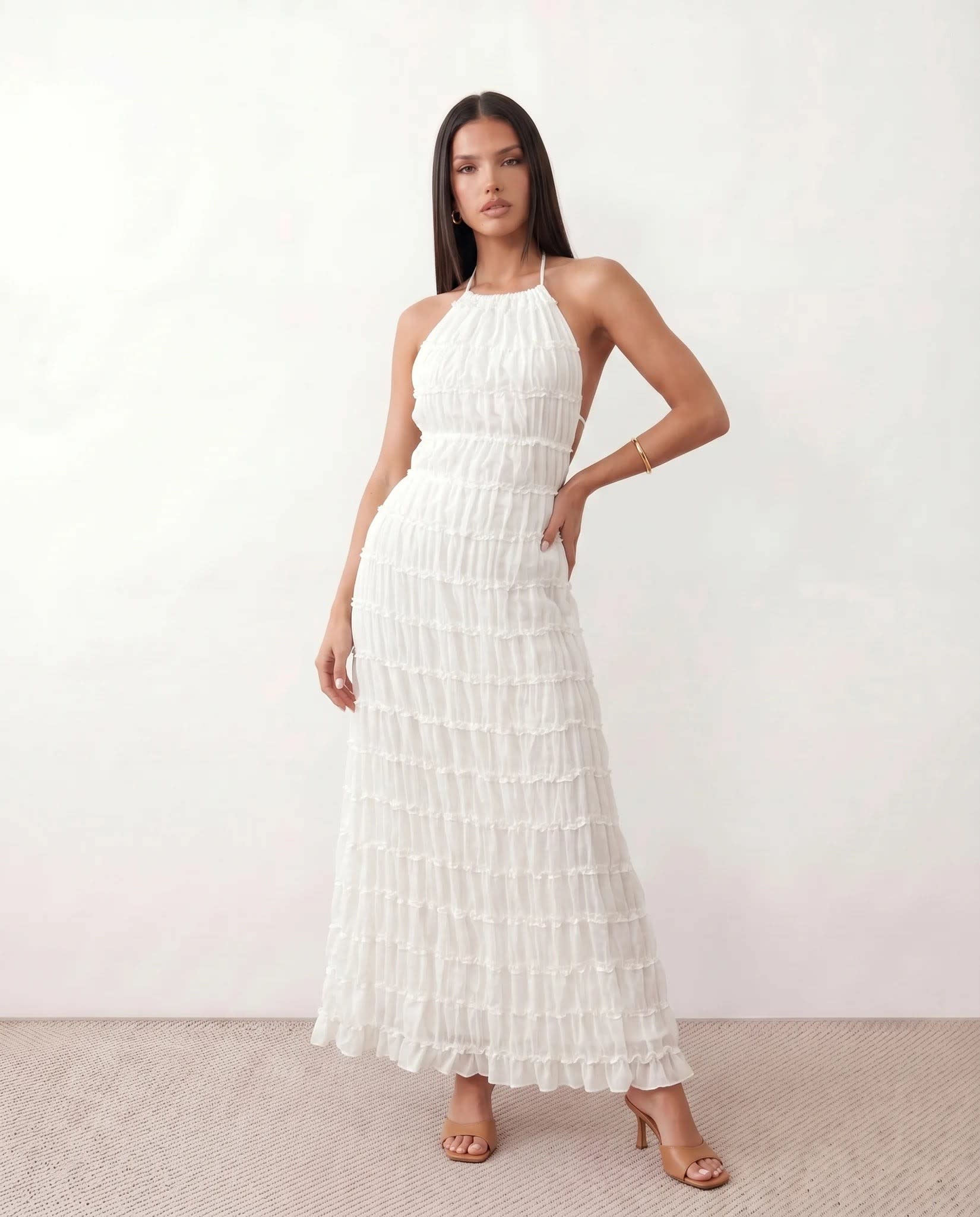 Women's Tiered Ruffle Maxi Dress | Lowri_1