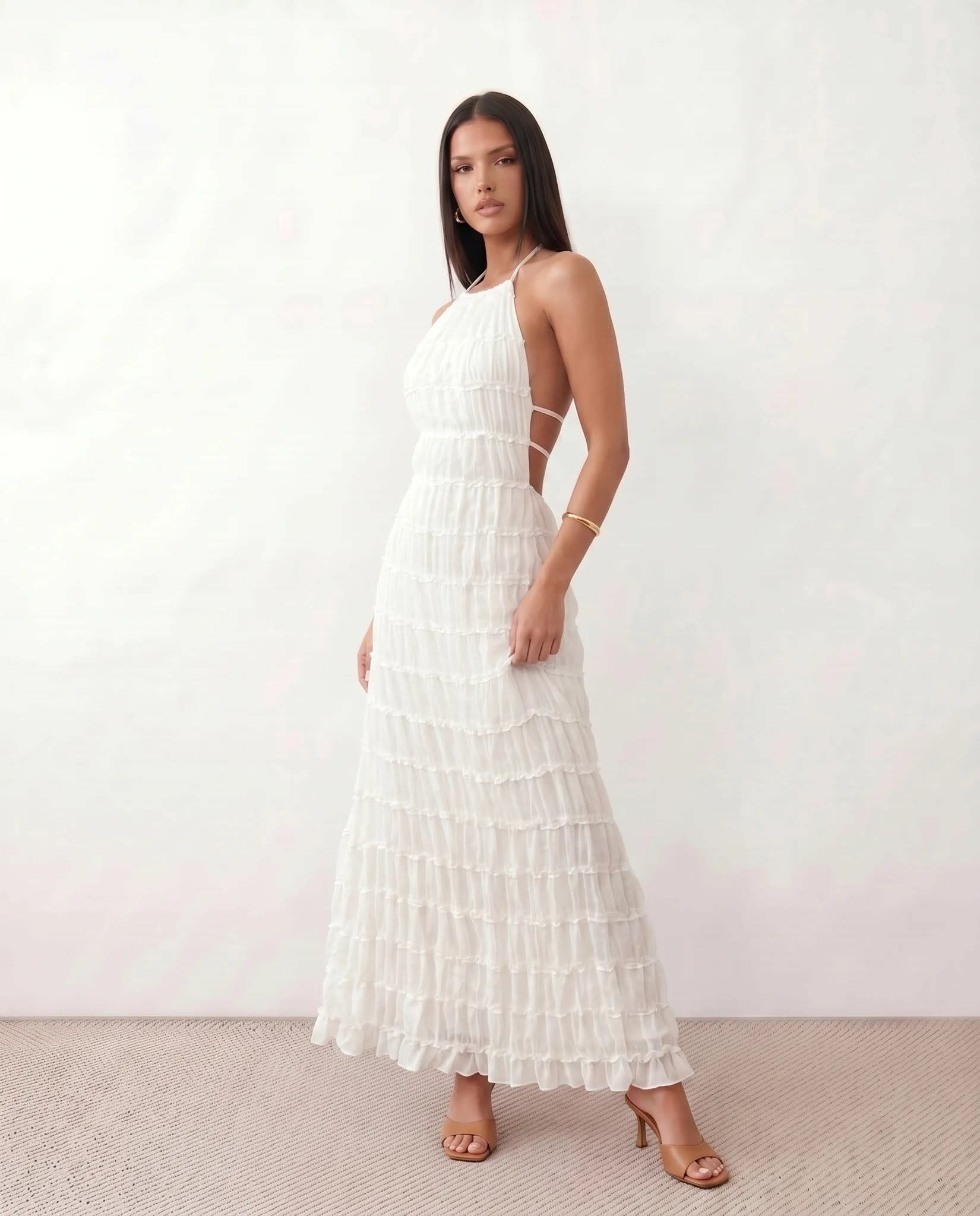 Women's Tiered Ruffle Maxi Dress | Lowri_2