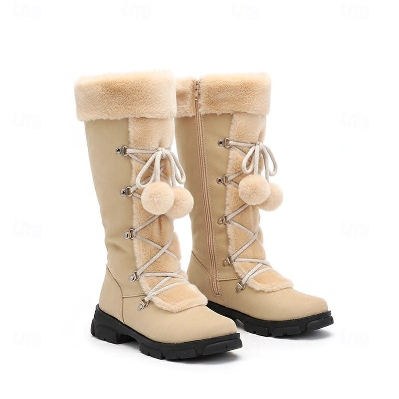 Women's Lace Up Faux Fur Winter Boots | Oriana_3
