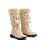 Women's Lace Up Faux Fur Winter Boots | Oriana_3