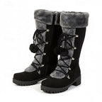 Women's Lace Up Faux Fur Winter Boots | Oriana_5