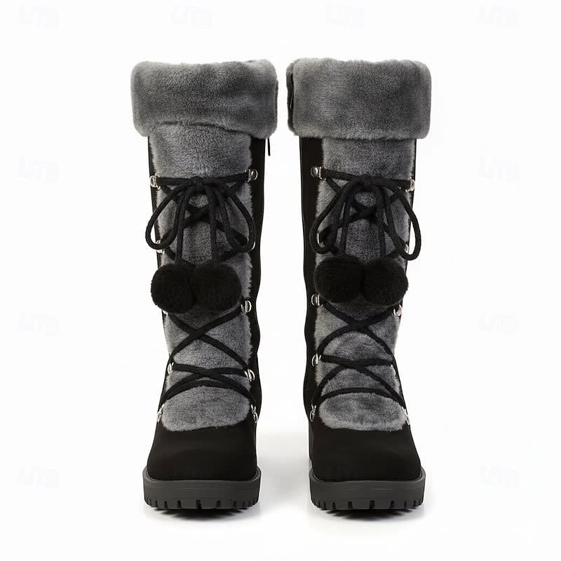 Women's Lace Up Faux Fur Winter Boots | Oriana_6