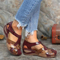 Women's Closed Toe Woven Wedge Sandals | Nuala_1