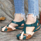 Women's Closed Toe Woven Wedge Sandals | Nuala_2