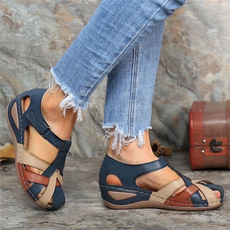 Women's Closed Toe Woven Wedge Sandals | Nuala_3