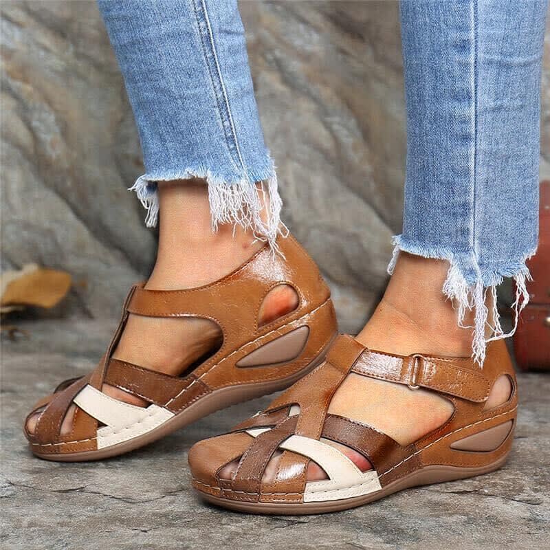 Women's Closed Toe Woven Wedge Sandals | Nuala_4