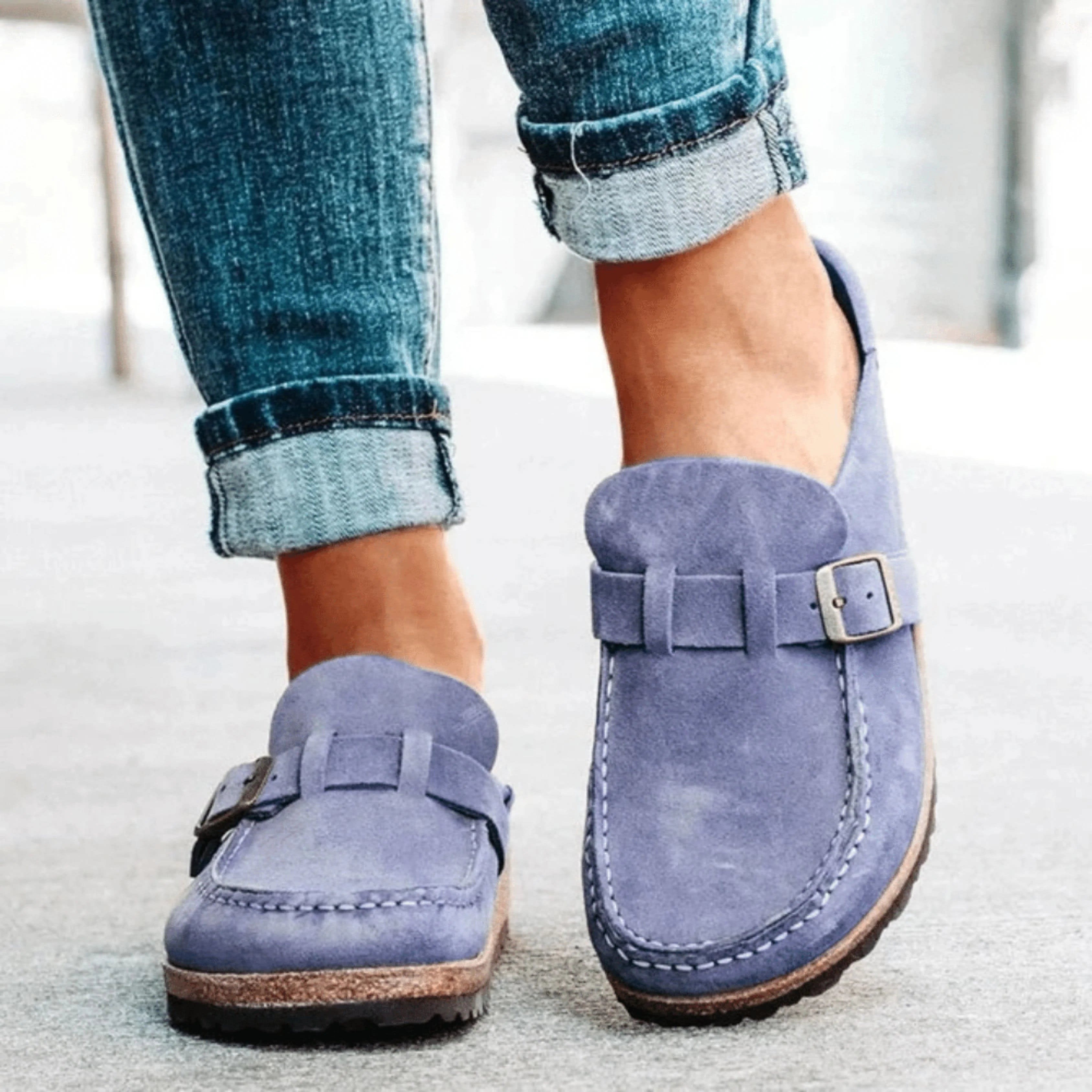 Women's Arch Support Suede Clogs | Wynne_2