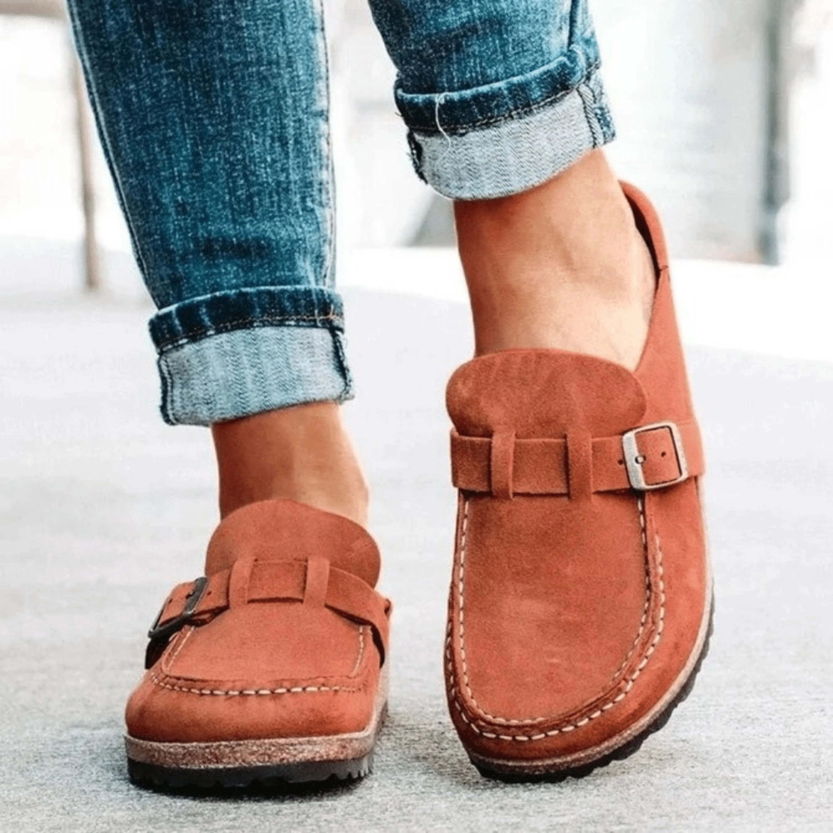Women's Arch Support Suede Clogs | Wynne_4