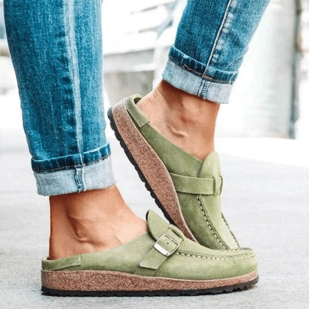 Women's Arch Support Suede Clogs | Wynne_5