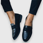 Women's Croc Embossed Penny Loafers | Denby_1