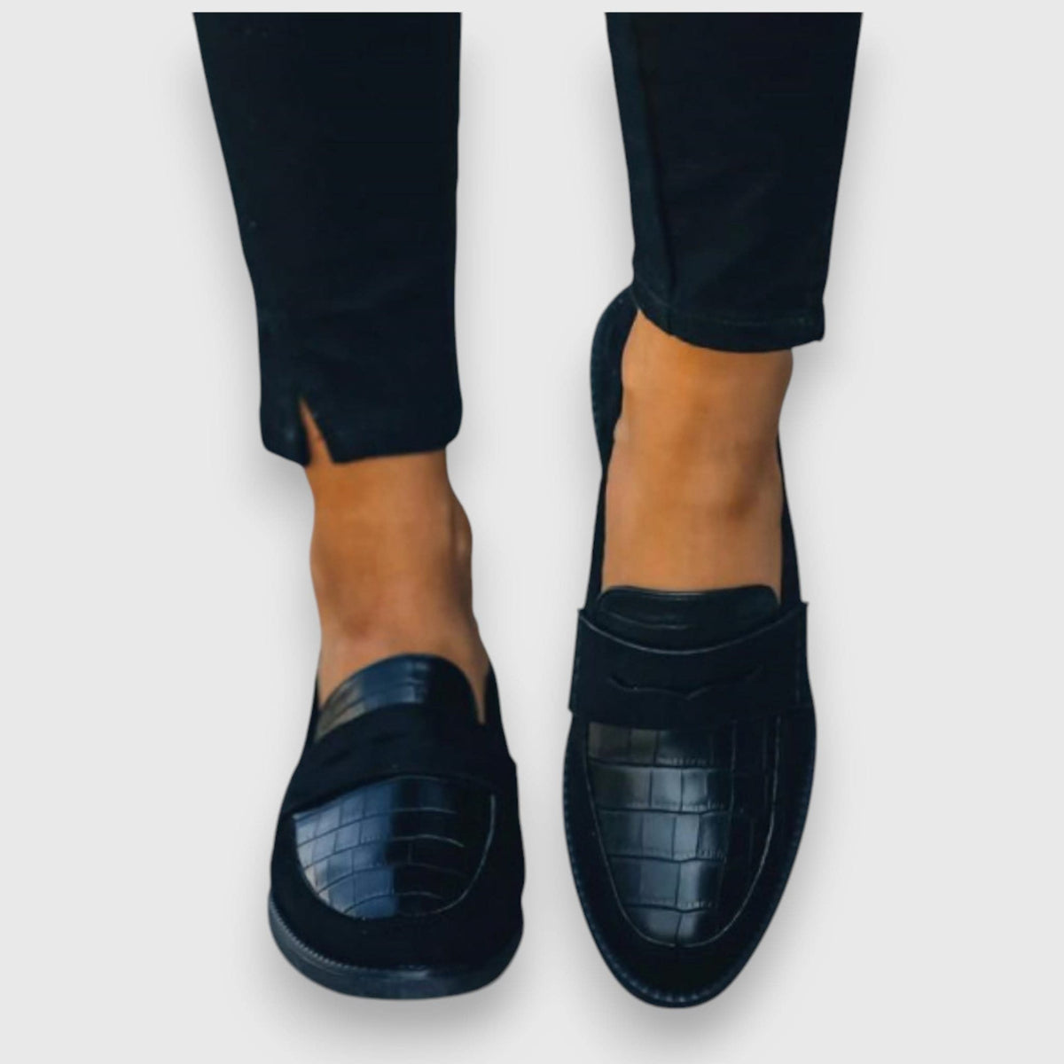 Women's Croc Embossed Penny Loafers | Denby_3