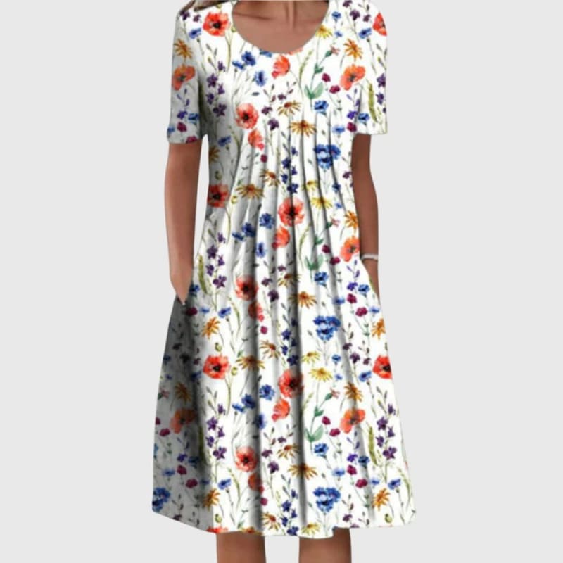 Women's Floral Print Midi Dress | Evangeline_1