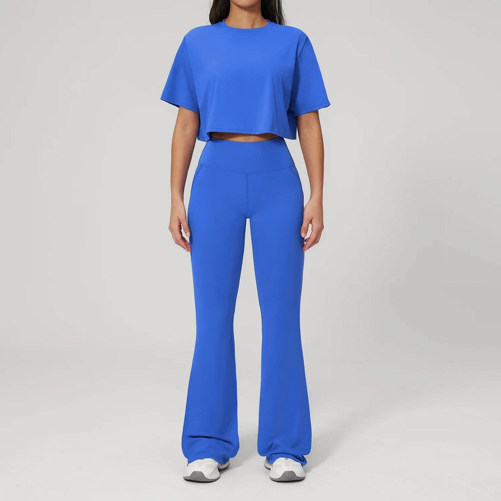 Women's Seamless Flare Leg Workout Set | Shalford_11