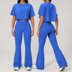 Women's Seamless Flare Leg Workout Set | Shalford_8