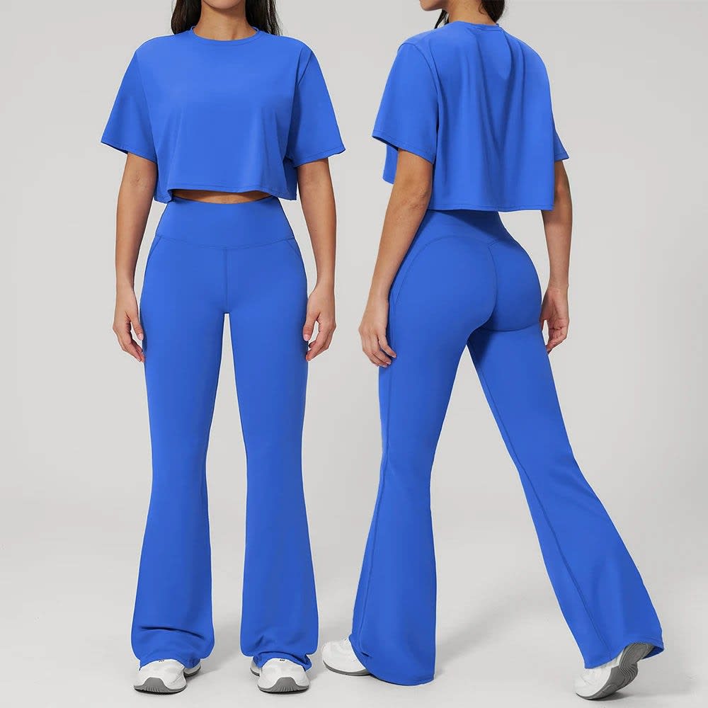 Women's Seamless Flare Leg Workout Set | Shalford_8