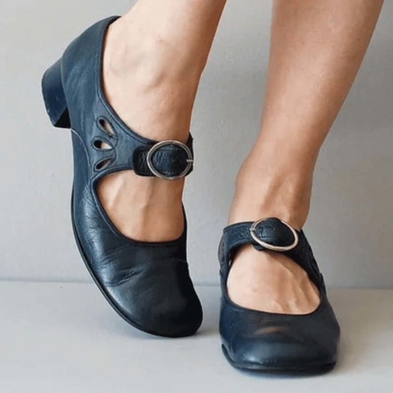 Women's Low Heel Cutout Mary Jane Shoes | Ivy_1