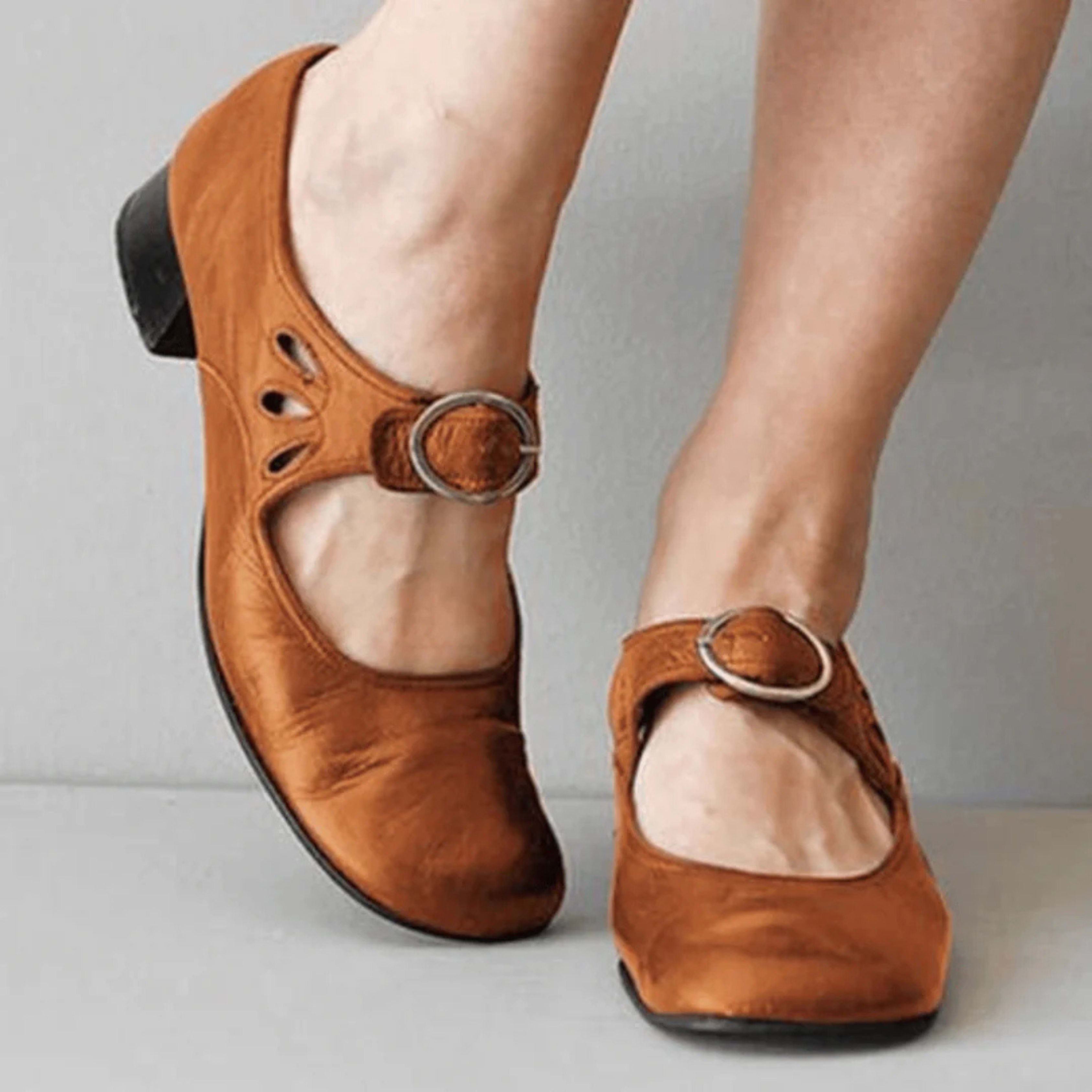 Women's Low Heel Cutout Mary Jane Shoes | Ivy_2